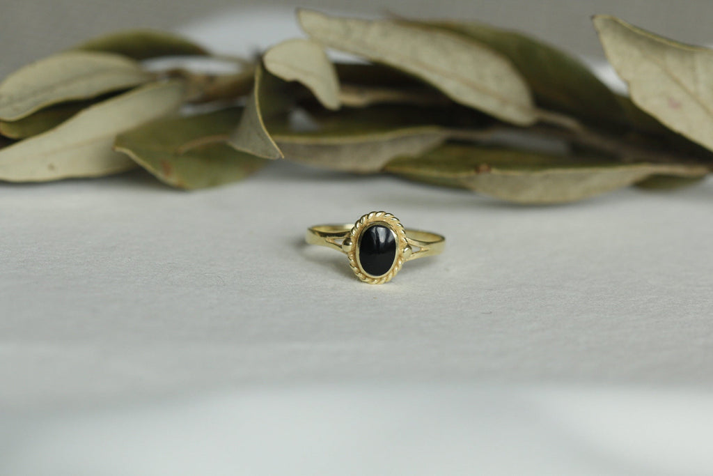 Onyx Ring Gold Keira - schneckenhaus-schmuck